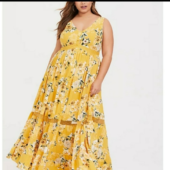 torrid Dresses & Skirts - Yellow and floral maxi summer dress